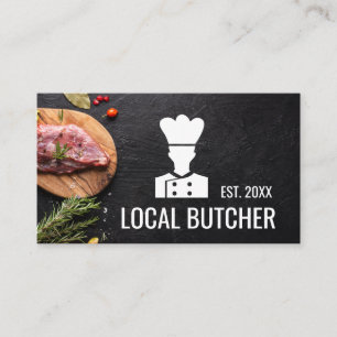 Logo du chef Boucher   Steak sur Carte de visite d