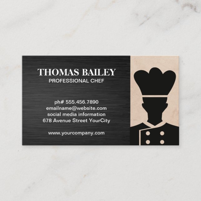 Logo du chef | Carte de visite du propriétaire du  (Devant)