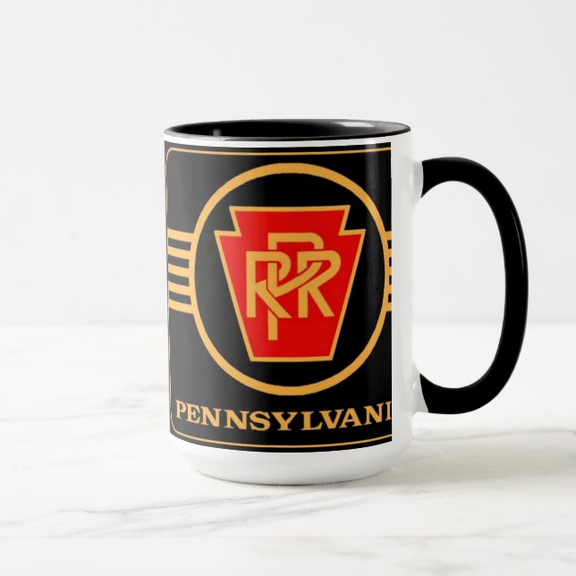 Logo du chemin de fer de Pennsylvanie, Mug noir et (Droite)