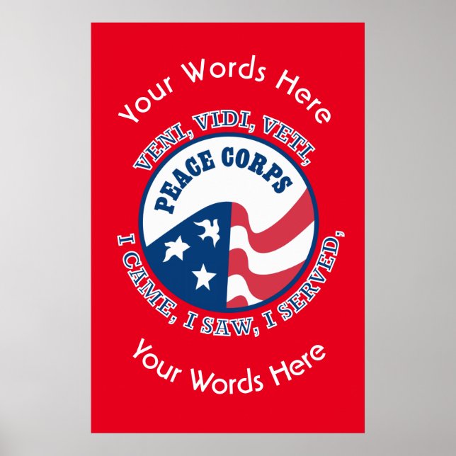 Logo du Corps de la Paix Personnalisé VVV Poster (Devant)