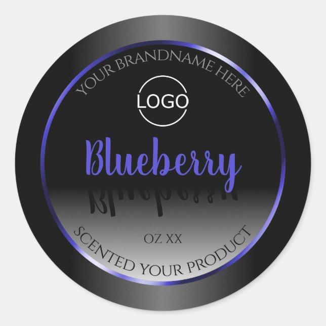 Logo du Étiquette de produit noir blanc chatoyant (Devant)