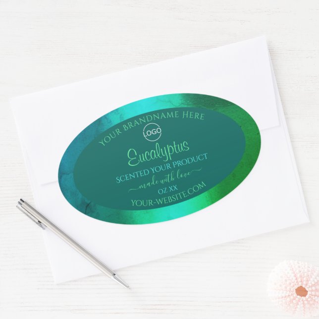 Logo du Étiquette de produit Shimmery Turquoise et (Enveloppe)