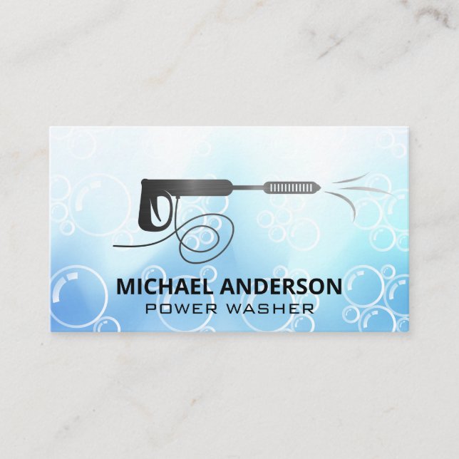 Logo du laveur de pression | Carte de visite de bu (Devant)
