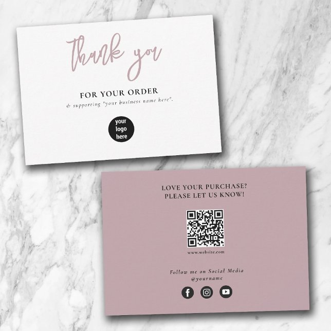 Logo du Merci d'affaires rose pâle sur les médias  (Blush Pink Business Thank You Logo Social Media)