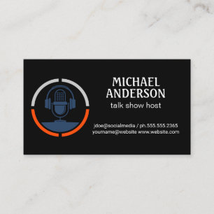 Logo du microphone Carte de visite hôte Podcast