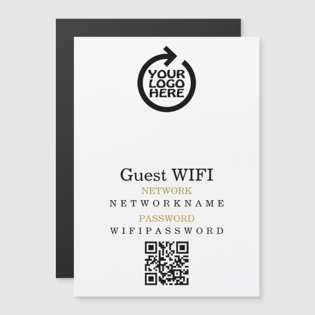 Logo du mot de passe Wifi Réseau Code QR personnal (Devant / Derrière)