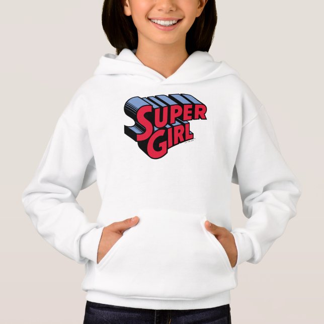 Logo du nom empilé de la superfille rouge et bleue (Devant)