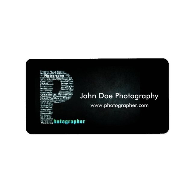 Logo du photographe Feuille étiquette d'entreprise (Devant)
