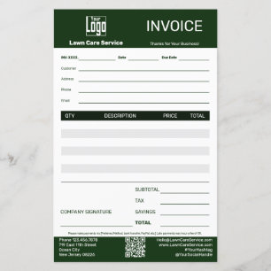 Logo du service d'entretien de pelouse Code QR Fac