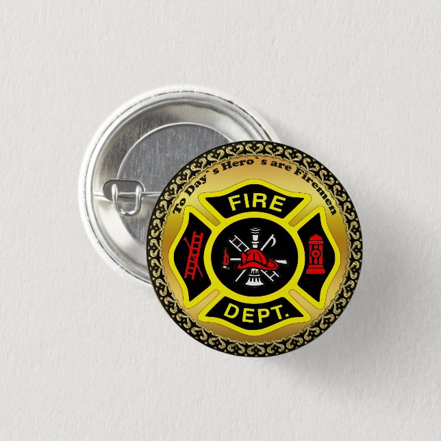 Logo du service d'incendie Badge noir et jaune (Devant & derrière)