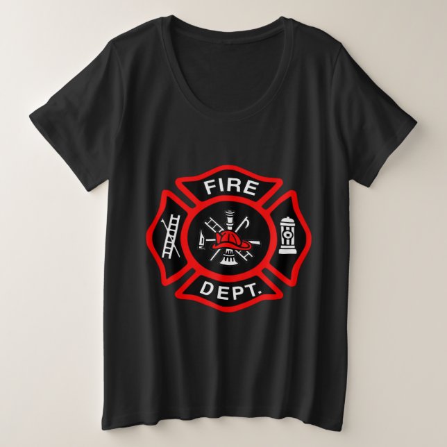 Logo du service d'incendie Badge noir et rouge (Design devant)
