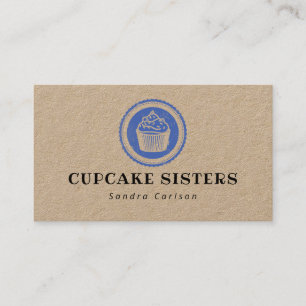 Logo du timbre Cupcake carte de visite rustique kr