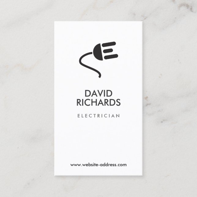 LOGO ÉLECTRICIEN CARTE DE VISITE MODERNE IV (Devant)