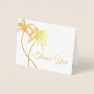 Logo élégant Palm Trees Gold Foil Merci Cartes