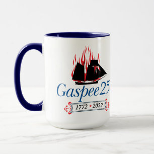 Logo en italique DAR Gaspee250 sur Mug de café