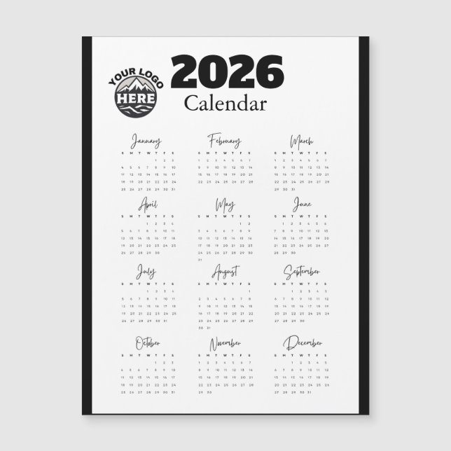 Logo Entreprise 2026 Calander sur mesure (Devant)