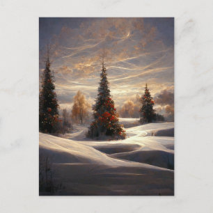 Logo Entreprise Arbre de Noël Paysage Carte postal