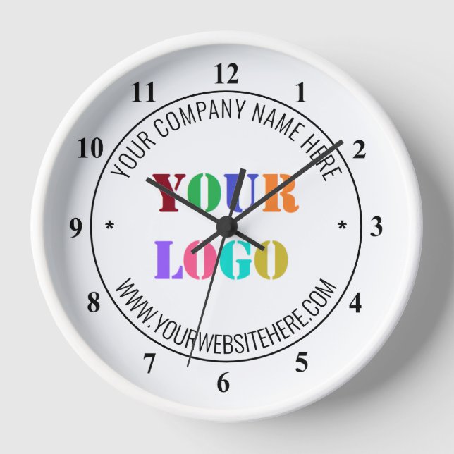 Logo Entreprise Personnalisée Horloge De Texte Con (Recto)