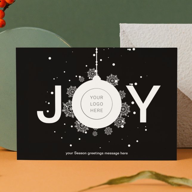 Logo Entreprise Saison Salutations Bonne carte de  (Logo Corporate Season Greetings Black Happy holiday Card)