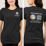Logo et code QR personnalisés avant arrière<br><div class="desc">Créez votre propre logo imprimé sur mesure pour les chemises scannables pour la publicité commerciale ou les uniformes des employés. Pour créer votre propre code QR à l'aide du générateur, tapez simplement l'URL du site Web dans le modèle. Tout libellé est simple à personnaliser ou à supprimer. Les couleurs, les...</div>
