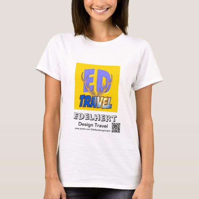 Logo et code QR - T-shirt Edelhert Design Voyage (Devant)