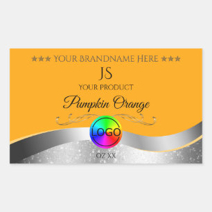 Logo et Étiquette de produit Orange Wavy Silver