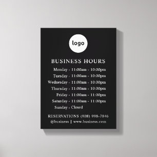 LOGO et heures d'ouverture   Toile étirée