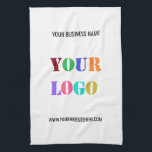 Logo et texte personnalisés Entreprise Serviette d<br><div class="desc">Couleurs et polices personnalisées - Serviettes de cuisine personnalisées avec votre entreprise Logo et nom Texte Info Entreprise Promotionnel ou moderne Serviette de cuisine personnelle / cadeau - Faites votre propre design - Ajoutez votre logo - Image - Photo ou QR Code / Nom - Info ou texte personnalisé -...</div>