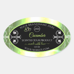 Logo Étiquette Bijoux en noir vert clair