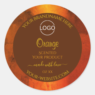 Logo Étiquette chatoyant en marbre orange
