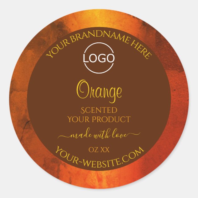 Logo Étiquette chatoyant en marbre orange (Devant)