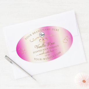 Logo Étiquette de luxe Girly Pink Gold Ornate