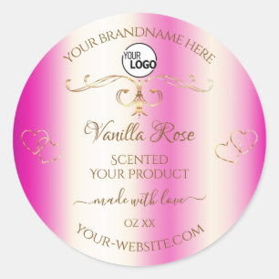 Logo Étiquette de luxe Girly Pink Gold Ornate