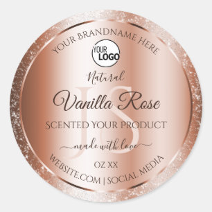 Logo Étiquette de Parties scintillant douce Rose d