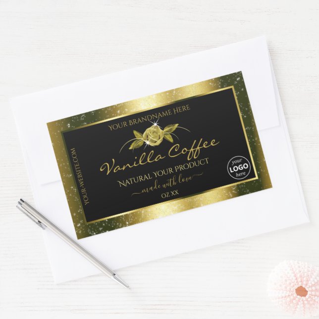 Logo Étiquette de produit noir Parties scintillant (Enveloppe)