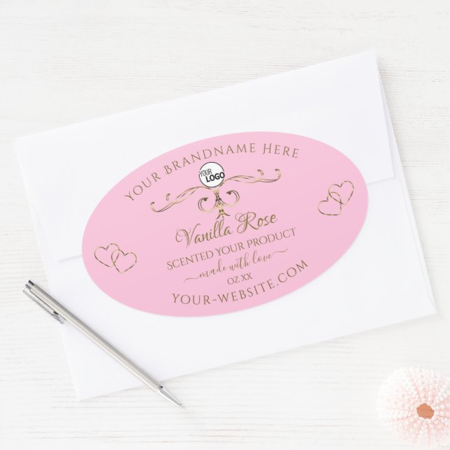 Logo Étiquette de produit or clair pour bébé rose (Enveloppe)