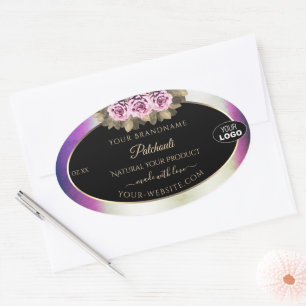 Logo Étiquette de produits en marbre violet chatoy