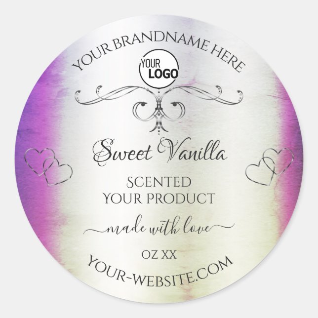 Logo Étiquette de produits ornés de marbre violet  (Devant)