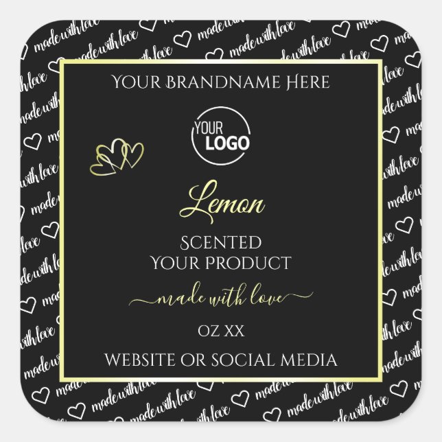 Logo Étiquette du produit Black and White Word Art (Devant)