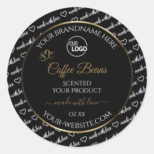 Logo Étiquette du produit Black and White Word Art (Devant)