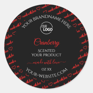 Logo Étiquette du produit Black Red Word Cloud