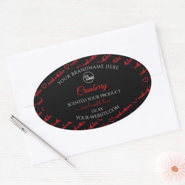 Logo Étiquette du produit Black Red Word Cloud (Enveloppe)