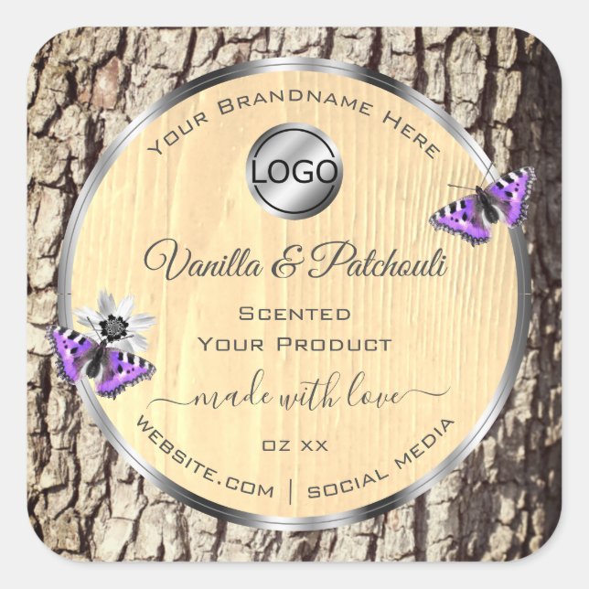 Logo Étiquette du produit de l'écorce d'arbre natu (Devant)