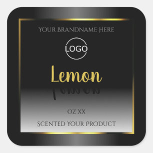 Logo Étiquette Gold Frame  Black White