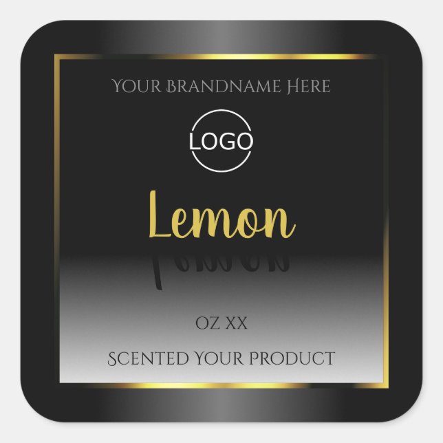 Logo Étiquette Gold Frame  Black White (Devant)