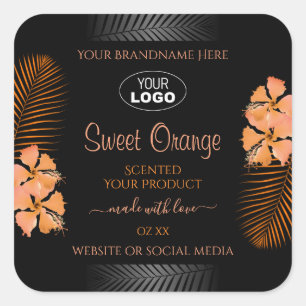 Logo Étiquette Orange Hawaiian Flowers