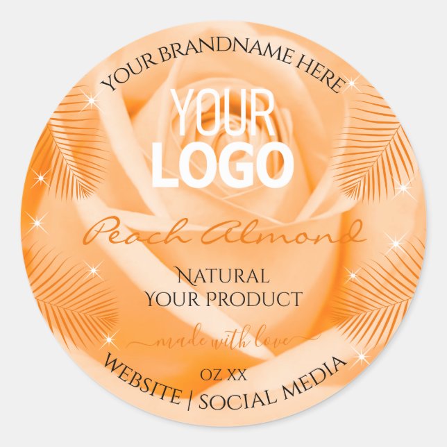 Logo Étiquette orange Rose  Palm Feuille (Devant)