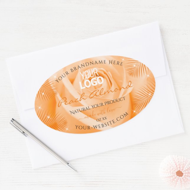 Logo Étiquette orange Rose  Palm Feuille (Enveloppe)