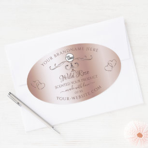 Logo Étiquette Rose Golden Ornate de luxe