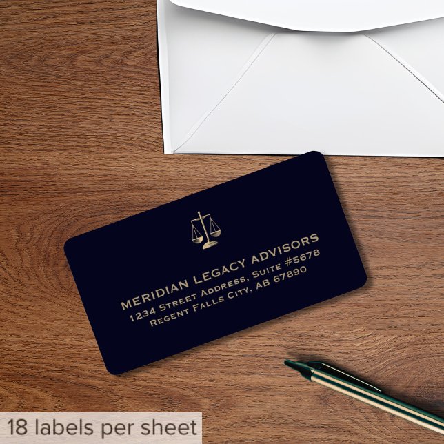 Logo étiquettes de adresse avec échelle de justice (Créateur téléchargé)